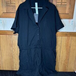 Fabletics Black‎ Linen Romper Size XXL
